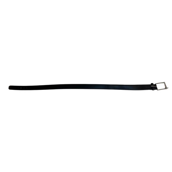 Neiman Marcus Black Leather Belt silver tone buckle Size 36